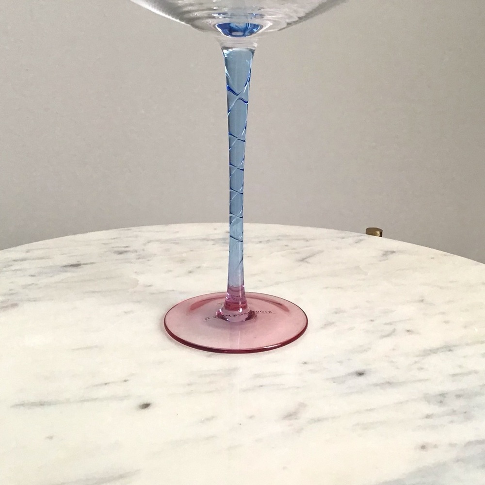 Anthropologie Coupe Glasses Handpainted Handblown Set Of Four New In Box NWT - Picture 7 of 9